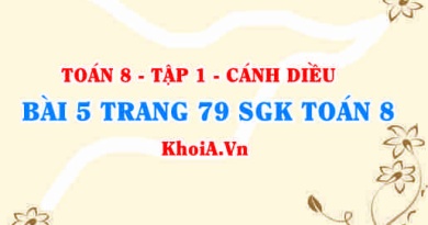 Bài 5 trang 79 SGK Toán 8 tập 1 Cánh Diều